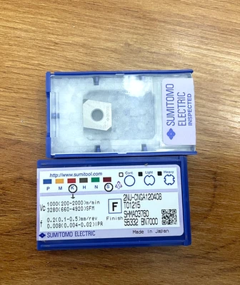 2NUCNGA432 BN7000, PCBN SUMITOMO DIAMANTE INSERTO 2NU-CNGA120408 PAQUETE DE 1 NUEVO Foto 1 de 4