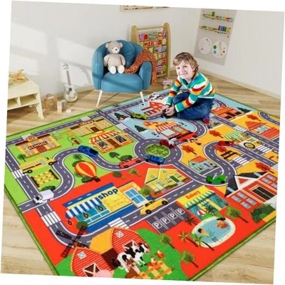 Alfombra Infantil Alfombra Coche Juego, Alfombra Antideslizante Tráfico Carretera para Niños, Extra City  Foto 1 de 4