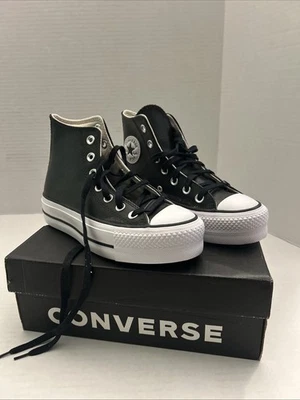 Converse All Star Lift cuero negro para mujer 5 Foto 1 de 4