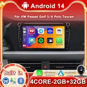 8 Zoll DAB+ Für VW Passat Golf 5/6 Polo Touran Autoradio Android14 GPS NAVI WIFI - Bild 1 von 18