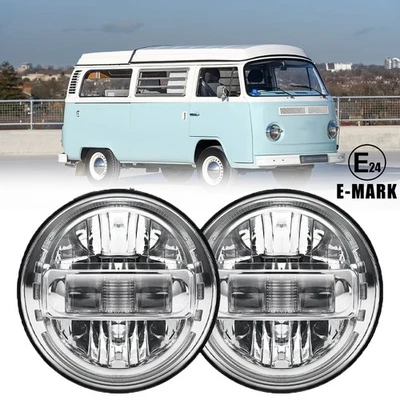 7'' LED Headlights For VW Bay Window Camper Bus Van T2 1974-1979 Hi/Lo Beam DRL - Image 1 of 4