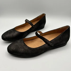 Dansko Shoes Womens 41 US 10.5 Black Metallic Lilly Mary Jane Flats Leather - Picture 1 of 13