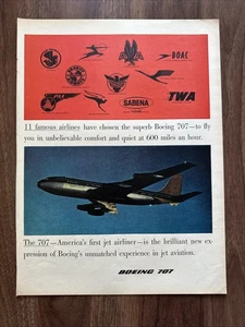 1957 Boeing 707 America’s First Jet Airliner Print Ad Airplane Aviation Flying  - Picture 1 of 2