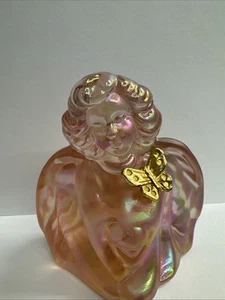 Fenton Pink Angel irisierendes Glas Wächter Karneval SELTENE FARBE Vintage - Bild 1 von 5