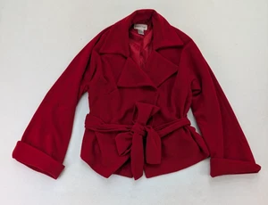 Newport News Damen Mantel Größe 14 Rot Gürtel Jacke ausgestellte Ärmel - Bild 1 von 12