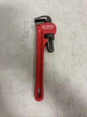 K Tool 49010 Pipe Wrench, 10" Long, Cast Iron with Drop Forged Steel Jaws - Image 1 of 2