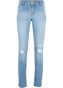 Jeans elasticizzati autentici dritti normali taglia 38 blu chiaro jeans donna pantaloni nuovi - Foto 1 di 1