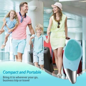 FORTIFY Sonic Facial Cleansing Brush Electric, Waterproof Silicone Face Massager - Picture 1 of 13