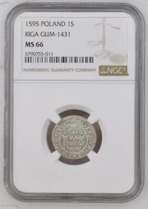 1595 POLEN 1S RIGA GUM-1431 NGC MS 66 TOP-POP SEHR SELTEN !!!!!!!!!! - Bild 1 von 2