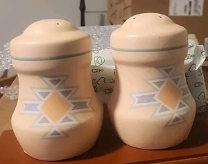 Vintage TREASURE CRAFT Aztec SOUTHWEST Salt & Pepper SHAKERS Ceramic XL Japan - Picture 1 of 5
