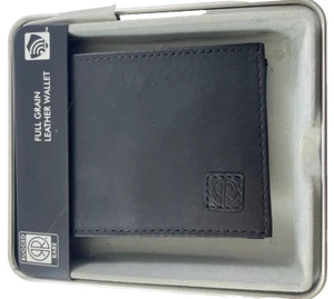 Rugged Rare Full Grain Cowhide Leather Handmade Bifold Wallet with Metal box - Picture 1 of 7