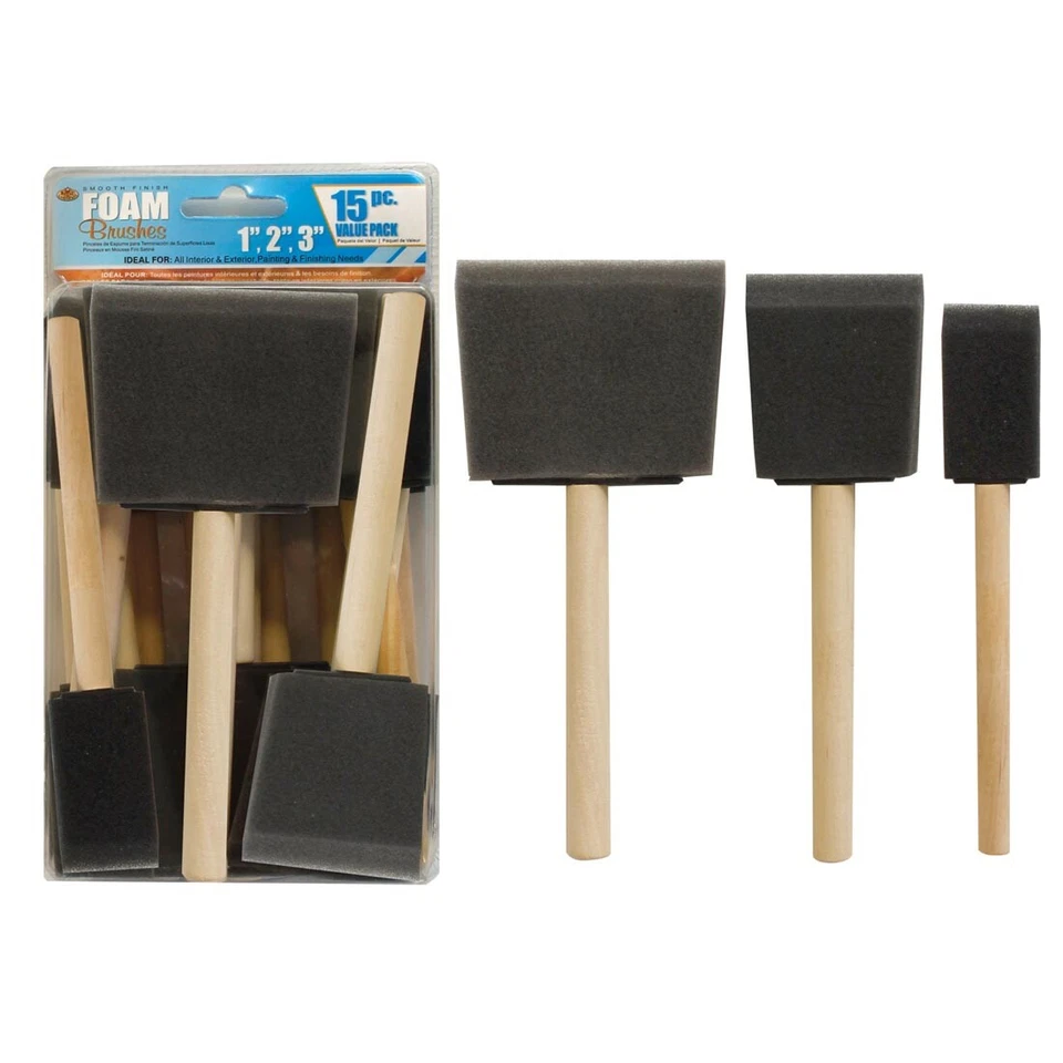 PACK DE 15 CEPILLOS DE ESPUMA ASST. Foto 1 de 1