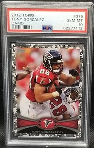 2012 Topps Camo, PSA 10, TONY GONZALEZ #375 Atlanta Falcons 384/399, PSA 10, HOF - Foto 1 di 2