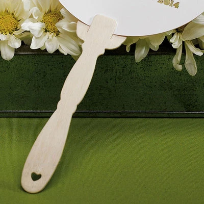 Eco Wooden Ornate Fan Handles Favor Ceremony Wedding Engagement Shower Party  - Image 1 of 4