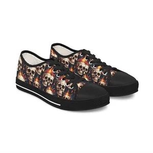 Zapatillas bajas para mujer calaveras fuego gótico  - Imagen 1 de 17