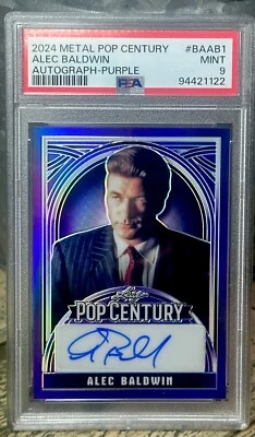 Alec Baldwin PSA GRADED AUTOGRAPHED # 7 / 8 RARE Leaf Metal Pop Century AUTO - Image 1 of 4