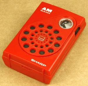 Sharp Vintage Red AM Transistor Radio - Picture 1 of 2