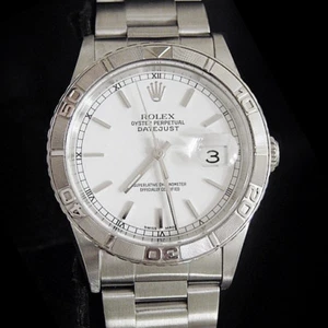 Rolex Datejust Para Hombres Acero Inoxidable Thunderbird Turn-O-Graph Oyster Blanco 16264 - Imagen 1 de 5