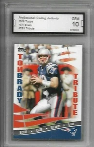 Tarjeta Tom Brady Bucs Patriots PGA gema 10 Topps 2008 tributo #tb3 - Imagen 1 de 2