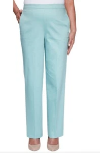 Alfred Dunner Pants Women 24W Blue Wide Leg Elastic Waist Pleated Casual Pull On - Picture 1 of 2