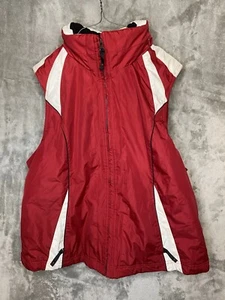 SB Active St John’s Bay Zip Up Collared Red/White Vest Women’s Size L - Picture 1 of 14