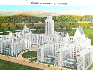 Montreal Universität Postkarte Quebec Kanada Vintage 1950 Div Rückseite verschickt Architektur - Bild 1 von 4