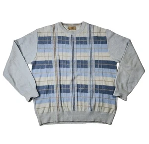 Montechiaro Men’s Cotton / Acrylic Textured Navy / Multicolor Sweater Italy XL - Picture 1 of 11