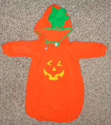 Baby Beginnings Boys Girls Halloween Pumpkin Bunting Costume Fleece 6-9 Months  - Image 1 of 3