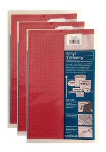 Chartpak 1/4-inch Red Stick-on Vinyl Numbers (01102), 3 PACKS - Picture 1 of 1
