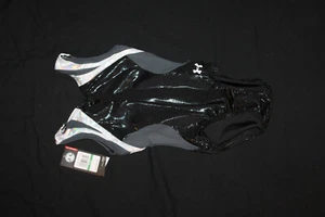 Girls Youth Under Armour Black and Silver One Piece Swimsuit heat Gear Size L - Picture 1 of 3