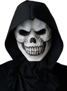 Skull Fright Light Mask Fancy Dress Halloween Adult Costume Accessory 2 COLORS - Picture 1 of 3