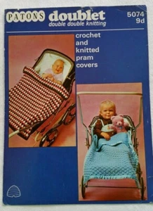 Patons 5074 Knitted and Crochet Pram Covers Pattern Leaflet - Good Used - Picture 1 of 3