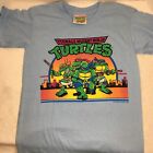 New Vintage Teenage Mutant Ninja Turtle Blue City Sunset T-shirt Youth Large