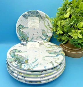 SIGRID OLSEN MELAMINE Octopus, Sea Horse, Turtle, 8.5 Salad Plate (Set of 6) NEW
