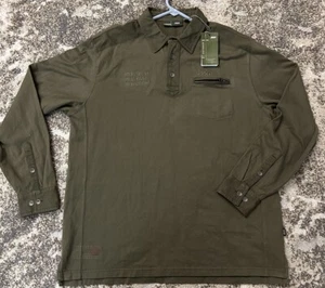 Jeep Long sleeve Shirt How High How Far How Jeep XXXL New NWT Zip Pocket Collar - Picture 1 of 11