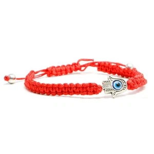 Bendita Cabalá Hamsa Cuerda Roja Pulsera Hilo Muñeca Protección Destino Mal de Ojo - Imagen 1 de 3