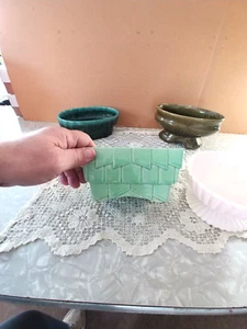 VINTAGE 1940/1950 FLOWER PLANTERS USA pottery green - Picture 1 of 4