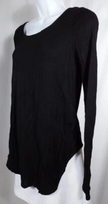 Suéter túnica cuello redondo tejido fino negro CALYPSO ST BARTH para mujer talla S Foto 1 de 4