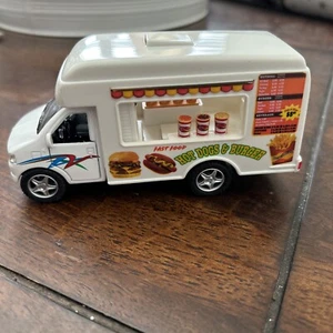 Fast Food Truck, Hot Dog, Burger, Beverage, Diecast Model Toy Car, Kinsfun, 5" - Picture 1 of 5