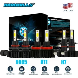 9005 H7 LED Headlight+H11 H8 Fog Light Combo Bulbs Kit for Mazda CX-7 2007-2012 - Picture 1 of 12