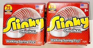 The Original Slinky Walking Spring Toy, 2-pack Metal Slinky Two Toys USA Made - Picture 1 of 3