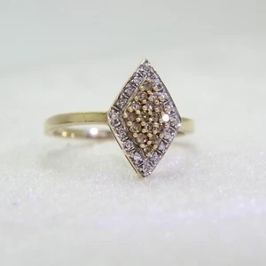 9ct Gold 0.25ct Champagne Diamond Ring Size 8 1/4 - Q - Picture 1 of 6
