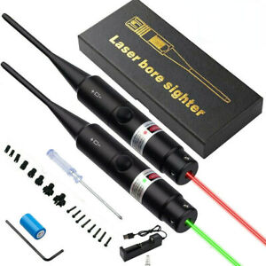 Red/Green Laser Bore Sighter Bore Sight kit for .177 to .50 .12AG Caliber Rifles