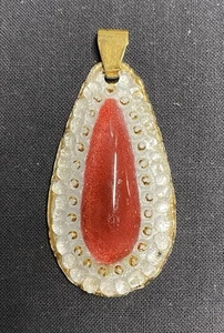 Ancien pendentif en émail de Limoges signé et numéroté H Devaud - Foto 1 di 7