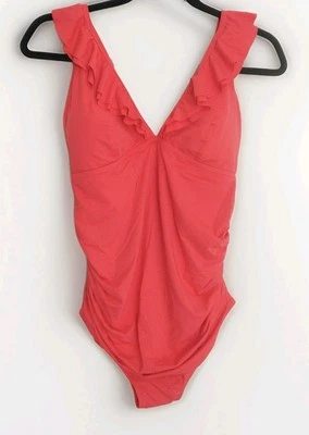 Women's Maternity SwimSuit M Soft Pink Bush Ruffled Adjustable Strap Gap ~ New - Image 1 of 4