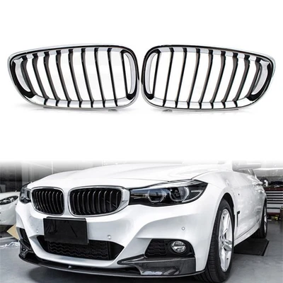 1 par de rejillas de riñón delanteras ABS aptas para BMW F34 328i 330i 335i 340i GT xDrive Foto 1 de 4