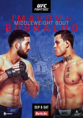 UFC Fight Night Paris 2025 Nassourdine Imavov vs Caio Borralho MMA Boxing Poster - Image 1 of 4