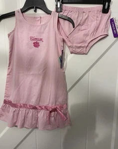 Clemson Girls 2-Piece Dress Set - Pink Dress & Bloomers - Size 4 NWT  - Picture 1 of 7