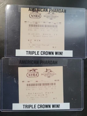 2015 Lot of TWO (2): American Pharoah Triple Crown Winning Ticket Belmont Stakes - Image 1 of 3