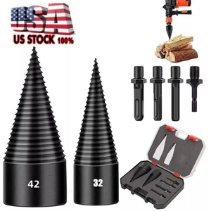 6PCS Wood Splitter Screw Cone Driver High Speed Twist Firewood Drill Bit Duty US - Picture 1 of 9